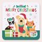 Big Dot of Happiness 25 Ct Christmas Pets Drink Coasters, 4-Inch Disposable Square Paper Coasters, Cats Dogs Holiday Decor Funny Christmas Table Decor
